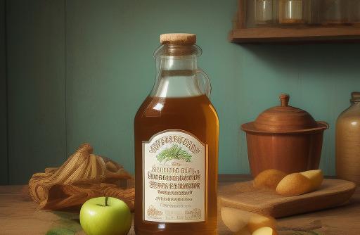 A bottle of apple cider vinegar acidic