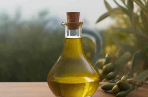 A bottle of extra virgin olive oil golden