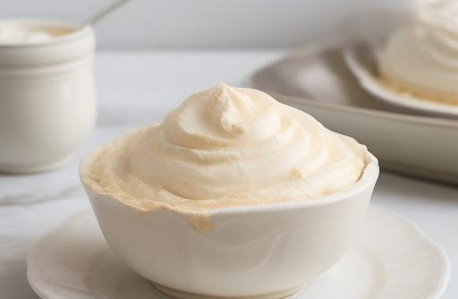 A bowl of whipping cream airy