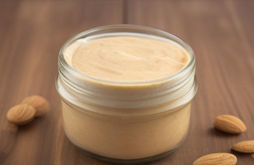 A jar of creamy almond butter