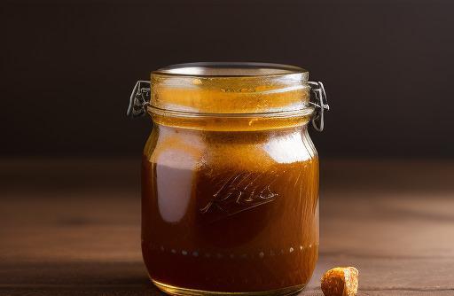 A jar of malt syrup rich