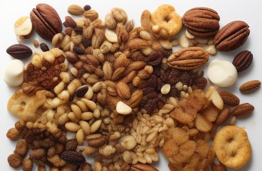 A mix of roasted nuts