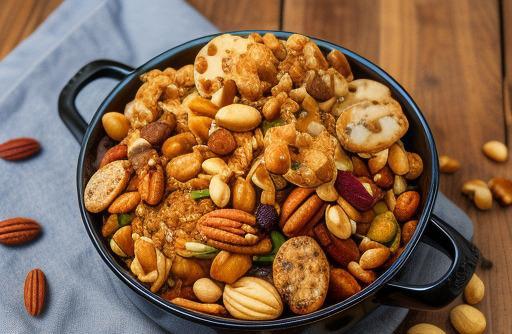 A mix of roasted nuts crunchy