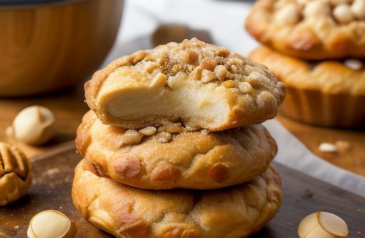 A pile of macadamia nuts in a baking setting delicious