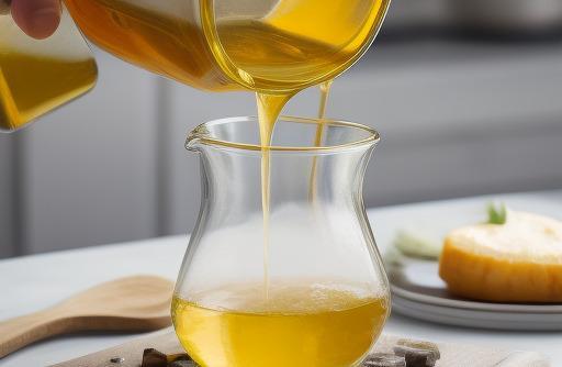 A pour of vegetable oil clear
