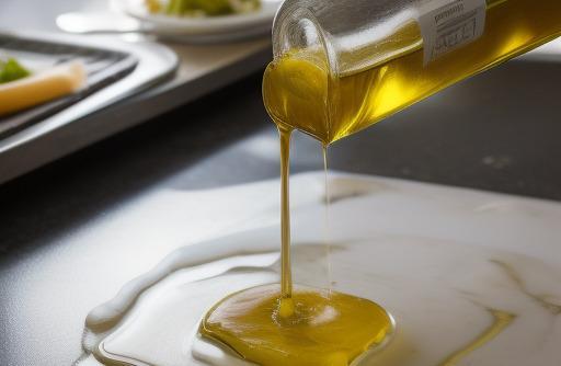 A pour of vegetable oil