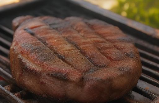 A sizzling steak on a grill