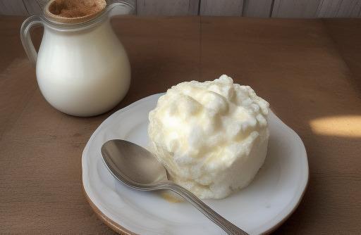 A spoonful of cottage cheese creamy