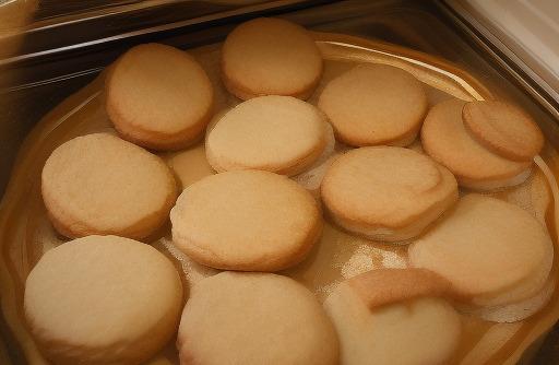 Butter cookies in the oven