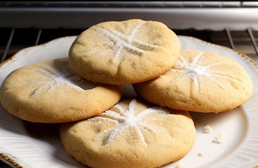 Butter cookies in the oven golden
