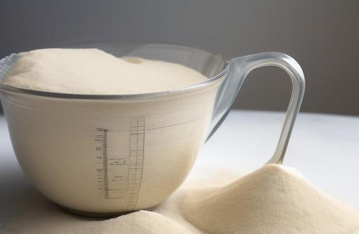 Cake flour in a measuring cup delicate