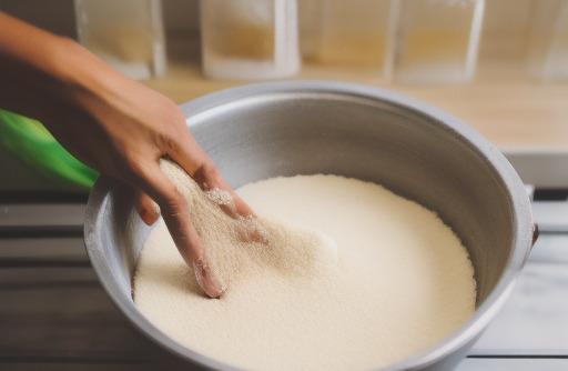 Coconut flour being sifted gluten free baking