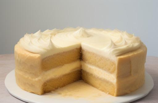 Cream cheese frosting on a cake