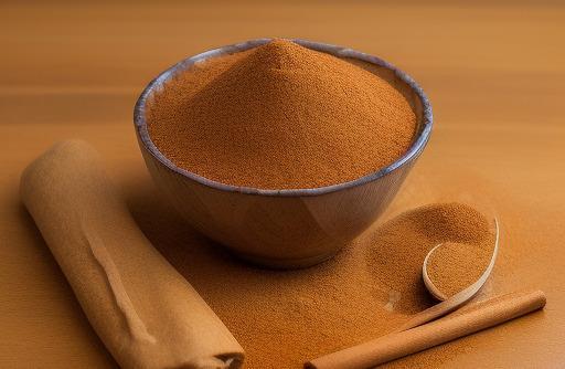 Ground cinnamon in a bowl aromatic
