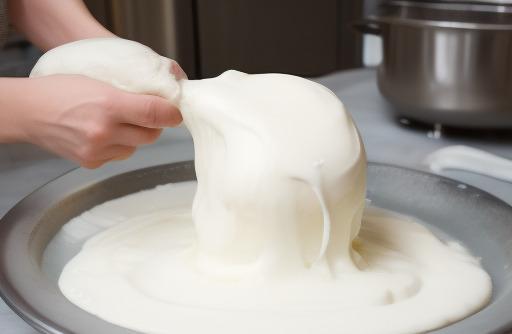 Heavy cream being whipped baking preparation