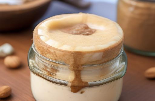 Homemade nut butter in a jar creamy