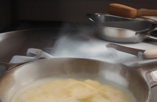 Melting butter in a pan sizzling