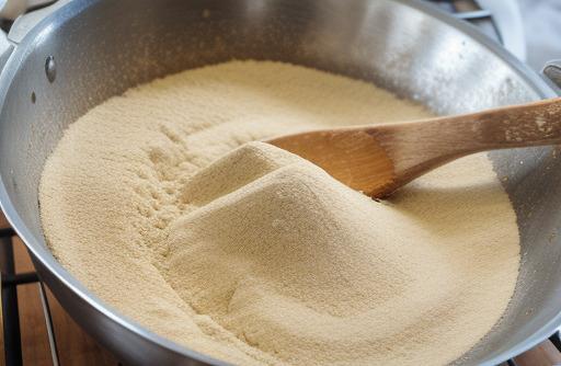 Tapioca flour being sifted fine