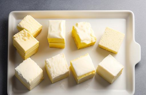Unsalted butter cubes creamy