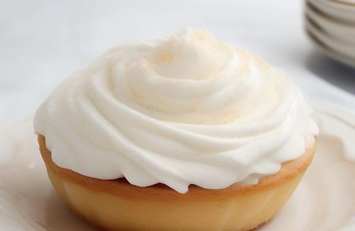 Whipped cream on a dessert