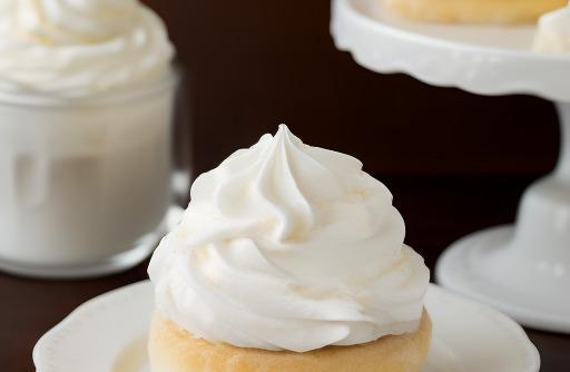 Whipped cream on a dessert fluffy
