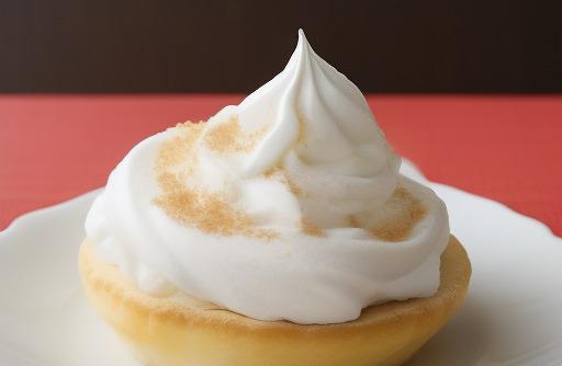 Whipped cream on a dessert