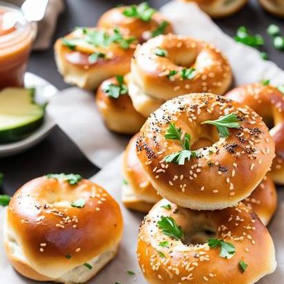 close up view of oven cooked bagel bites