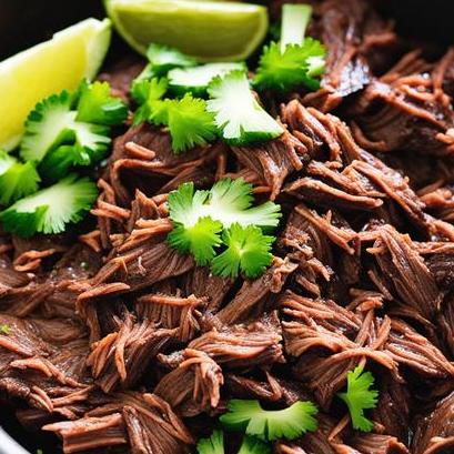 close up view of oven cooked barbacoa