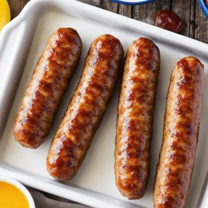 close up view of oven cooked breakfast sausage links