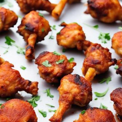 close up view of oven cooked chicken lollipops