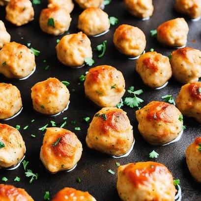 close up view of oven cooked chicken meatballs
