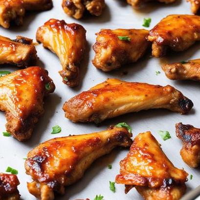 close up view of oven cooked chicken wings
