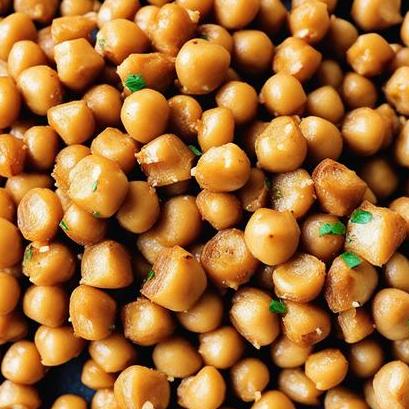 close up view of oven cooked chickpeas