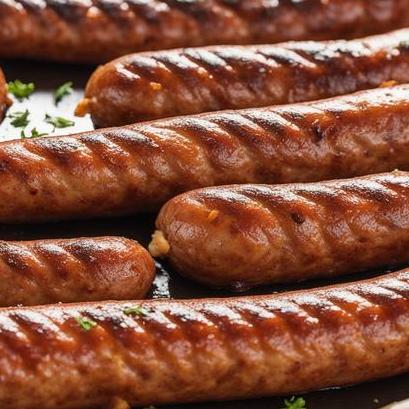 close up view of oven cooked conecuh sausage