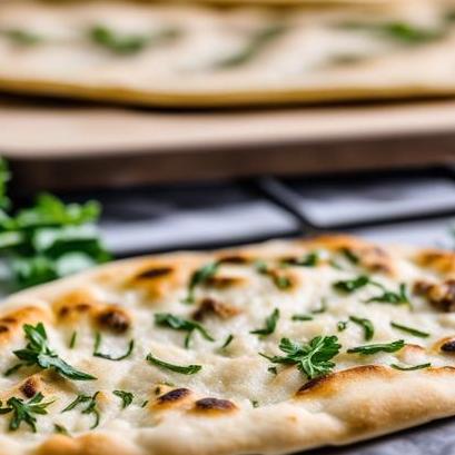 close up view of oven cooked flatbread