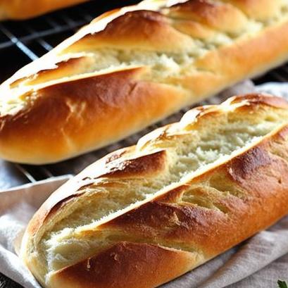 close up view of oven cooked french bread