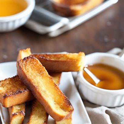 close up view of oven cooked french toast sticks