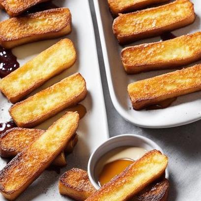 close up view of oven cooked french toast sticks
