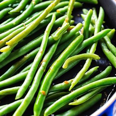 close up view of oven cooked fresh green beans
