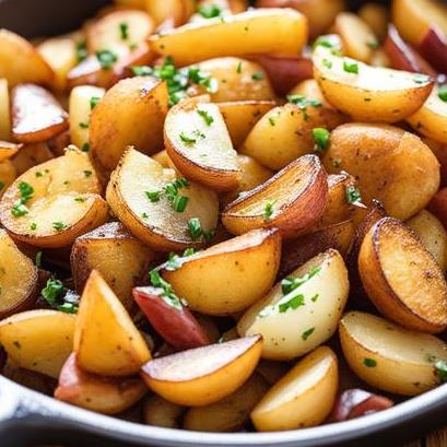 close up view of oven cooked home fries