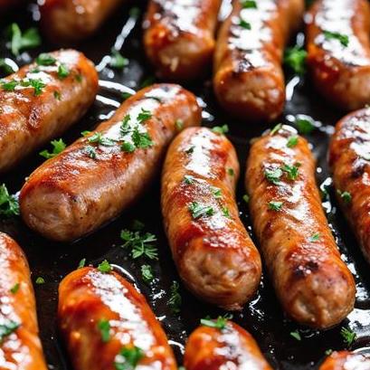 close up view of oven cooked italian sausage