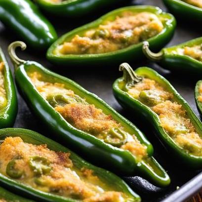 close up view of oven cooked jalapenos
