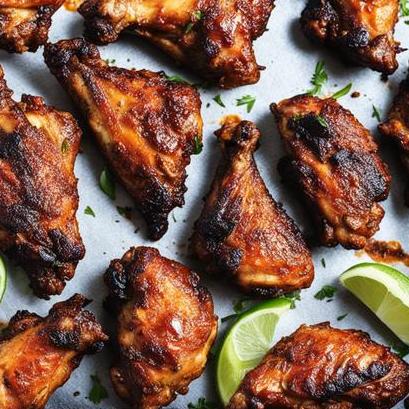 close up view of oven cooked jerk chicken wings