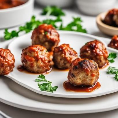 close up view of oven cooked pork meatballs