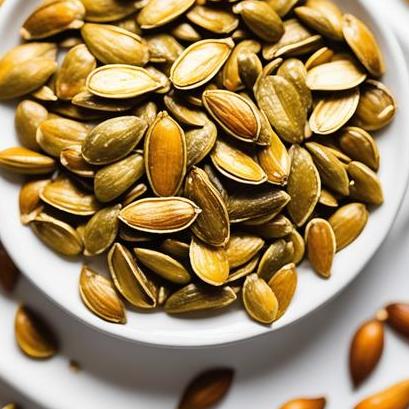 close up view of oven cooked pumpkin seeds