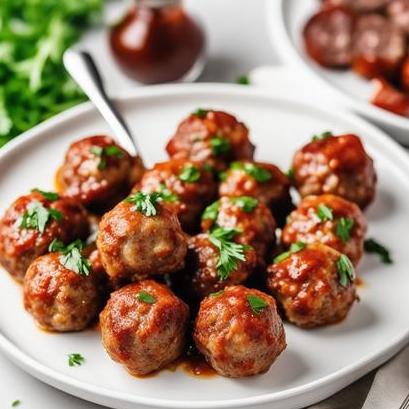 close up view of oven cooked sausage meatballs