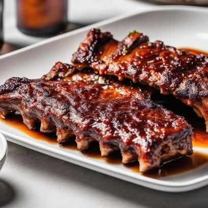 close up view of oven cooked spare ribs