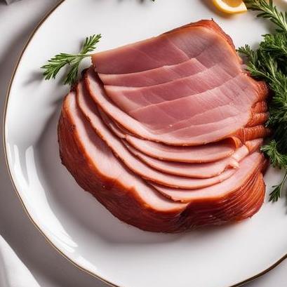 close up view of oven cooked spiral cut ham