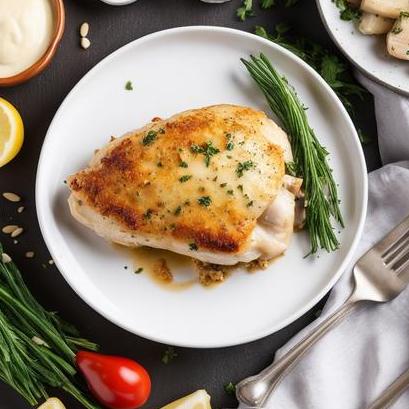 close up view of oven cooked stuffed chicken breast