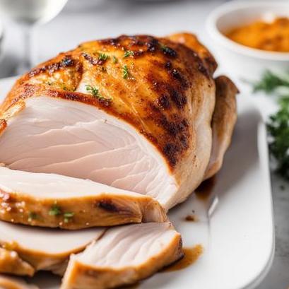 close up view of oven cooked turkey breast